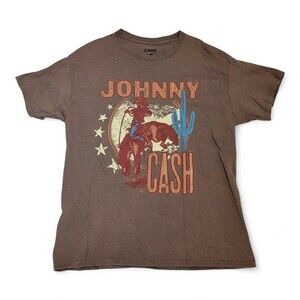 Johnny Cash Graphic Tee ‎ Brown Men's L